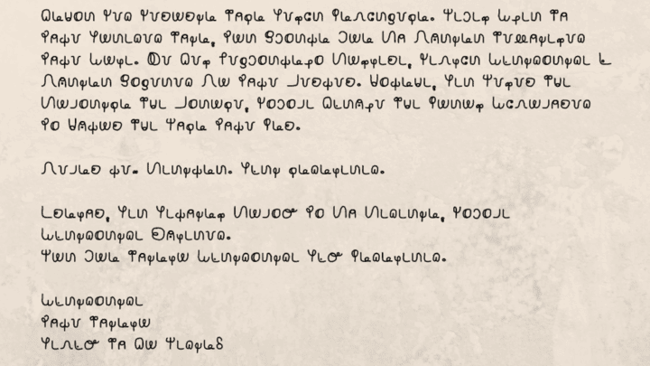 A snippet from a play in a fictional language I created